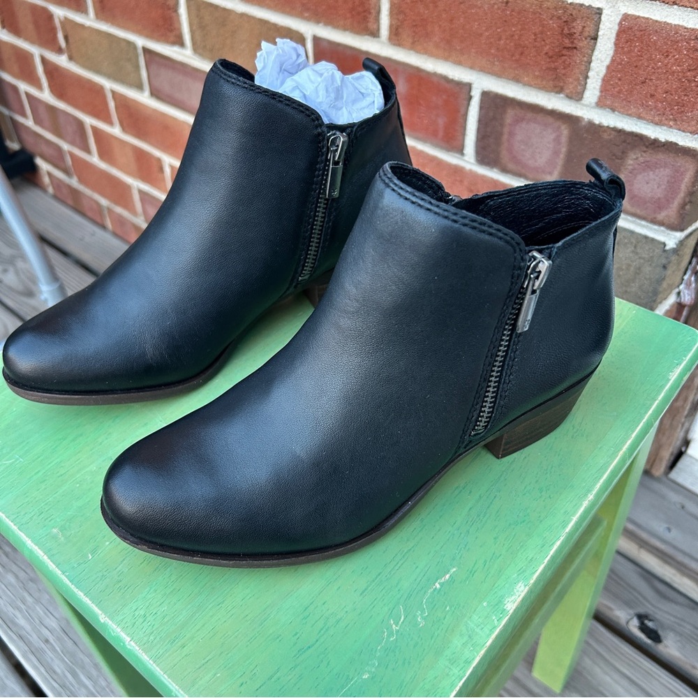 Lucky Basel Black Leather Ankle Boot 6.5W NIB